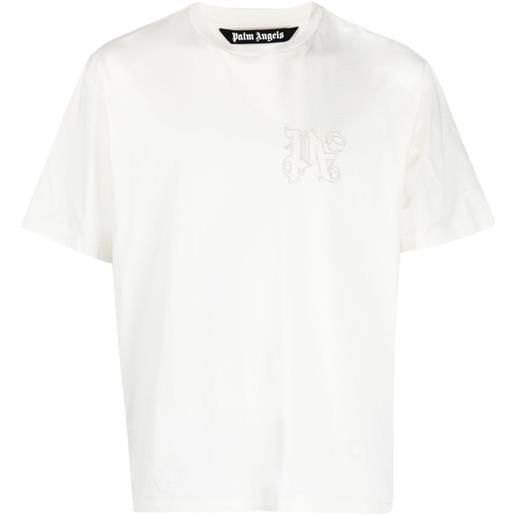 Palm Angels t-shirt con ricamo - toni neutri