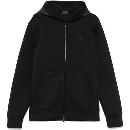 Moncler felpa con cappuccio e zip - nero