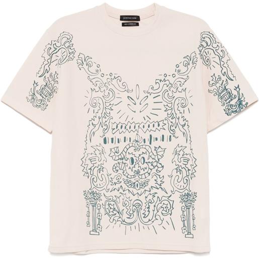JUNTAE KIM t-shirt con stampa grafica - toni neutri