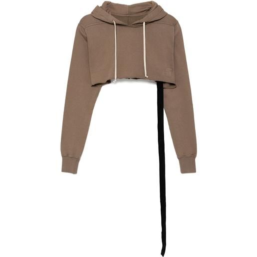 Rick Owens DRKSHDW felpa con cappuccio crop - toni neutri