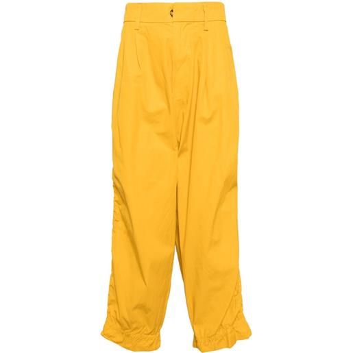 Kolor pantaloni affusolati in cotone - giallo