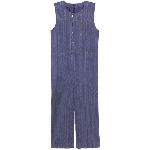 Pleats Please Issey Miyake tuta intera denim in cotone - blu