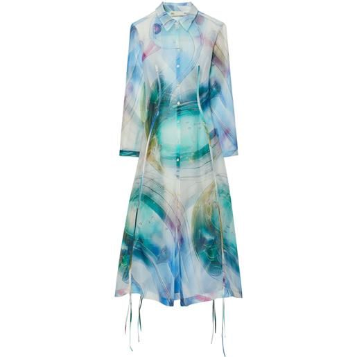 Tory Burch abito in organza di seta - blu