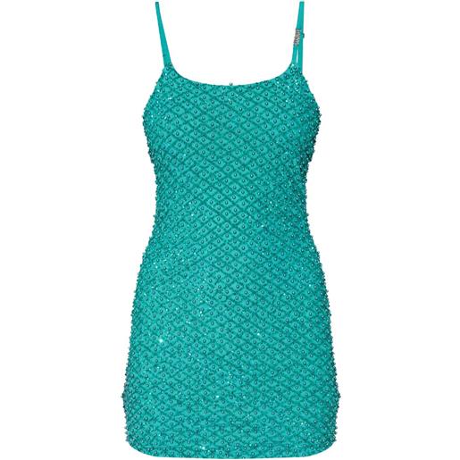 Versace Jeans Couture abito corto con strass - blu