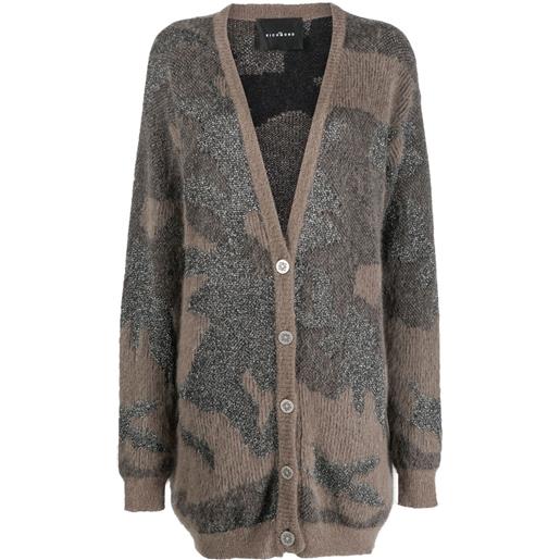 John Richmond cardigan a inserti con scollo a v - marrone