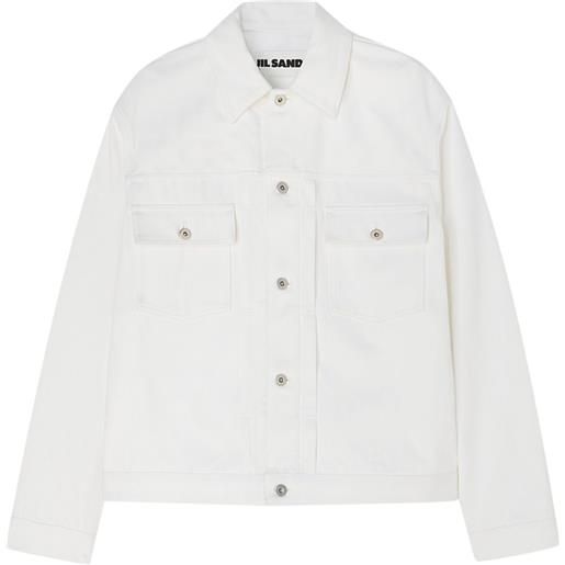 Jil Sander giacca denim con bottoni - bianco