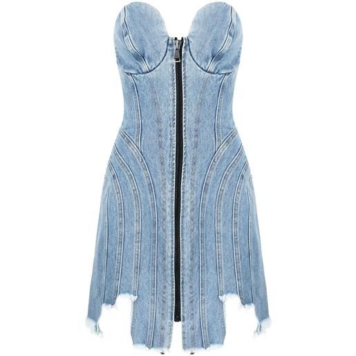 Natasha Zinko abito corto denim asimmetrico - blu