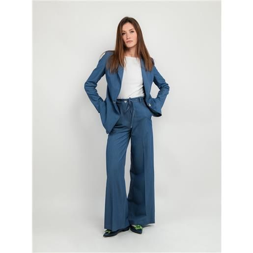ANDREA MORANDO pantalone a palazzo con coulisse polvere
