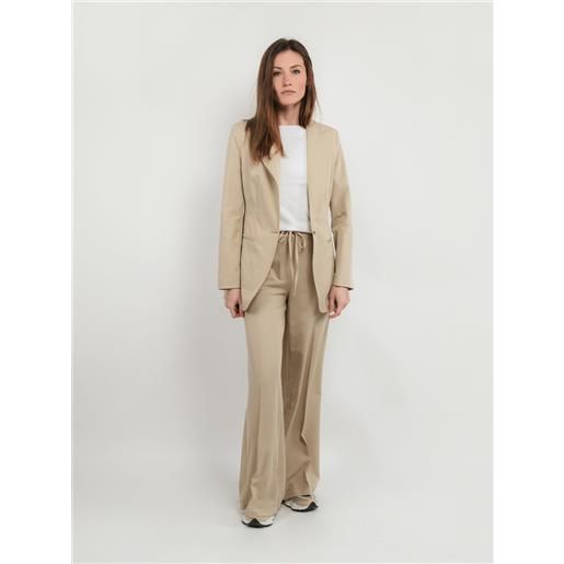 ANDREA MORANDO pantalone a palazzo con coulisse beige