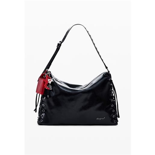 Desigual grande borsa intrecciata brillante