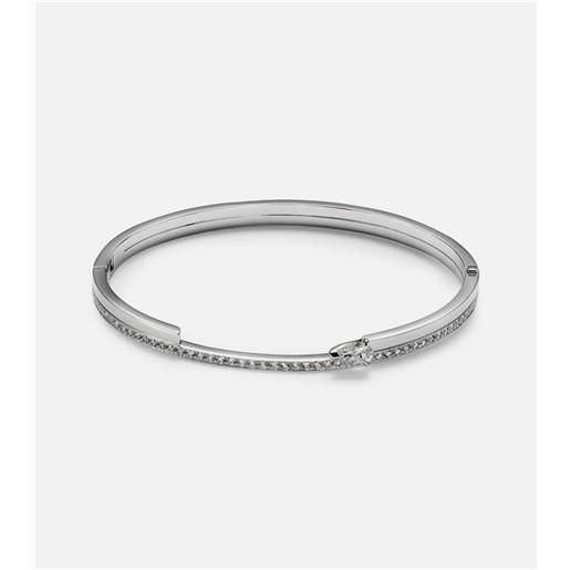 Repossi bracciale serti sur vide in oro bianco 18kt con diamanti