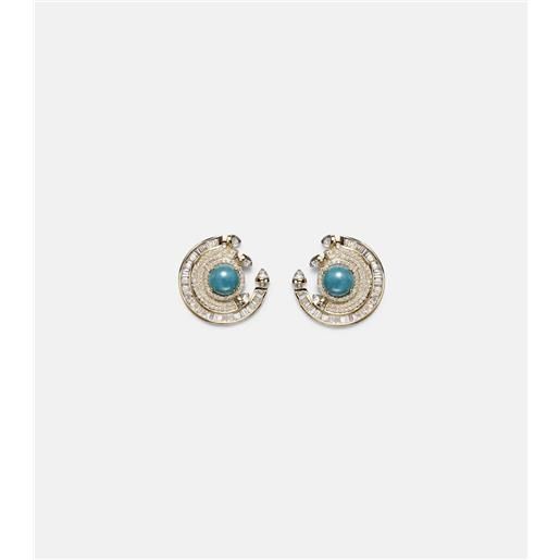 Ananya orecchini chakra in oro 18kt con diamanti e pietre preziose