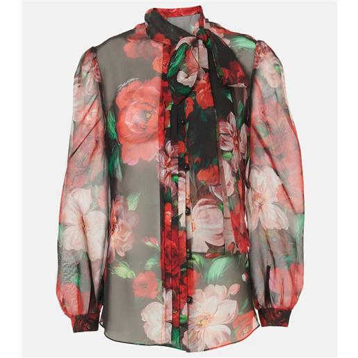 Dolce&Gabbana blusa in organza di seta con fiocco