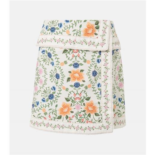 Farm Rio minigonna folk floral in cotone