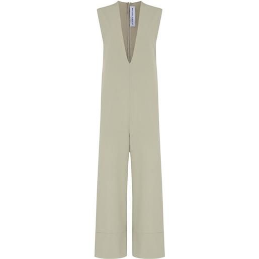 Gloria Coelho tuta intera con scollo a v - toni neutri