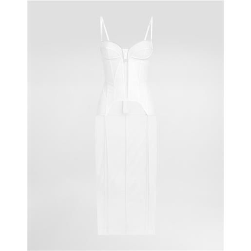 Dolce & Gabbana abito longuette in tulle con dettagli bustier corsetteria