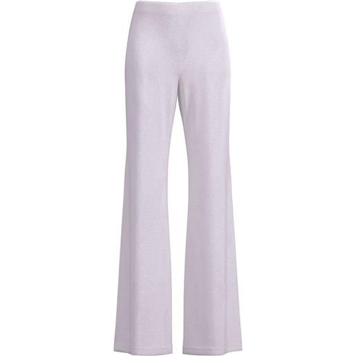 Maccapani pantaloni in lurex con effetto jacquard - bianco
