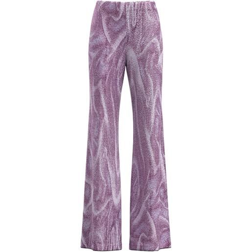 Maccapani pantaloni in lurex con effetto jacquard - viola
