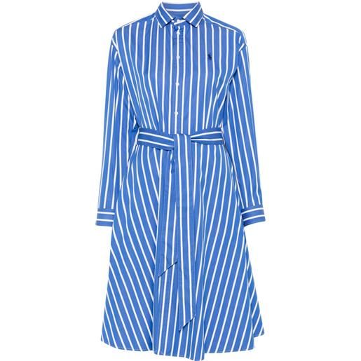 Polo Ralph Lauren abito midi a righe - blu