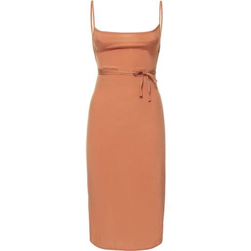 ANEMOS vestito midi the km in misto cupro stretch