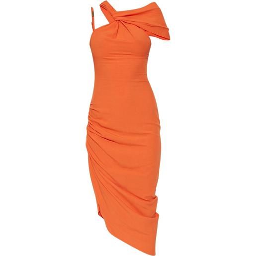 Versace Jeans Couture abito midi asimmetrico - arancione
