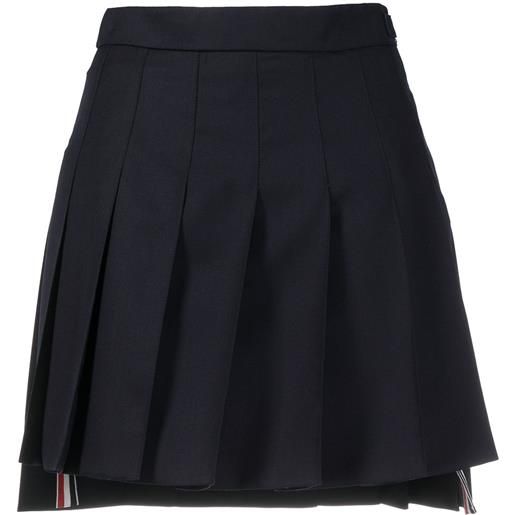 Thom Browne minigonna plissettata super 120's - blu