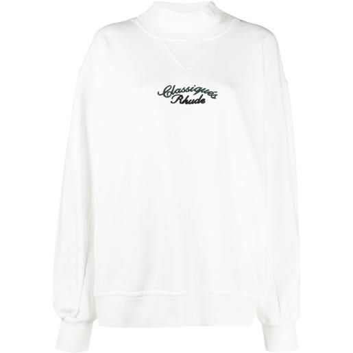 RHUDE felpa con ricamo - bianco