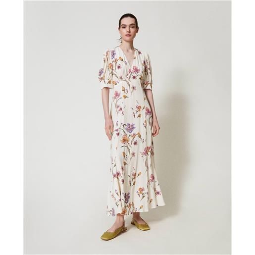 TWINSET abito midi donna st. Iris multicolor/madreperla
