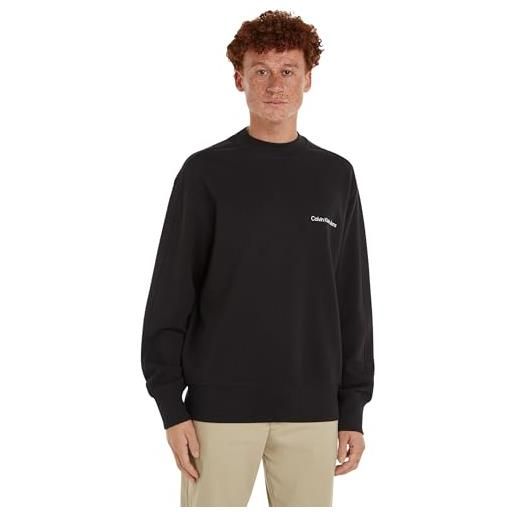 Calvin Klein jeans institutional hwk mock neck j30j324621 maglie pesanti, nero (ck black), m uomo