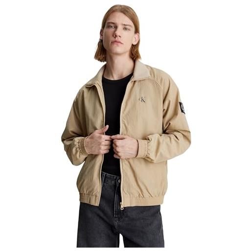 Calvin Klein jeans giacca uomo unpadded harrington giacca da mezza stagione, beige (travertine), xl