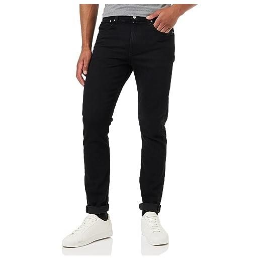 Calvin Klein uomo jeans slim tapered fit, nero (denim black), 38w/34l