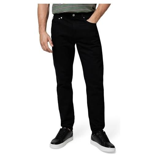 Calvin Klein uomo jeans slim tapered fit, nero (denim black), 28w/30l