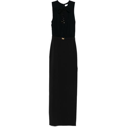 Elisabetta Franchi abito lungo in crêpe - nero