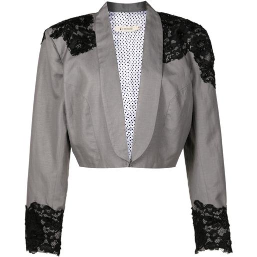 Lethicia Bronstein hepburn lace-detail linen blazer - grigio
