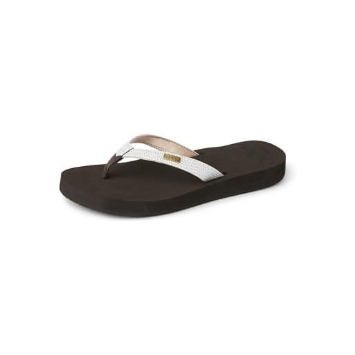 Reef - reef star cushion, infradito da donna, multicolore(mehrfarbig (sa brown/white / bnw)), 38.5