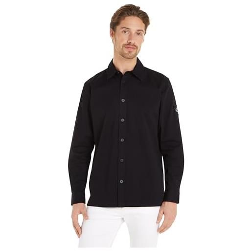 Calvin Klein jeans camicia uomo badge shirt camicia casual, nero (ck black), s