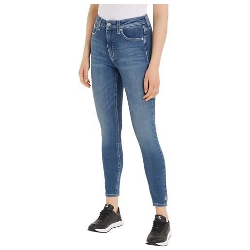 Calvin Klein jeans high rise super skinny ankle j20j222144 pantaloni, denim (denim medium), 31w donna
