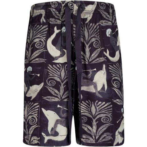 COMMAS shorts con stampa grafica - nero