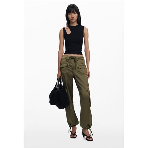 Desigual pantaloni lunghi satinati