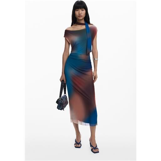 Desigual abito drappeggiato con scollo irregolare