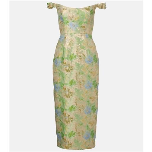 Markarian abito midi in broccato floreale