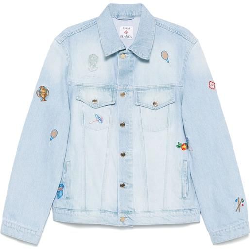 Casablanca giacca denim con ricamo - blu