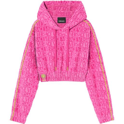 Versace felpa i love baroque con cappuccio - rosa