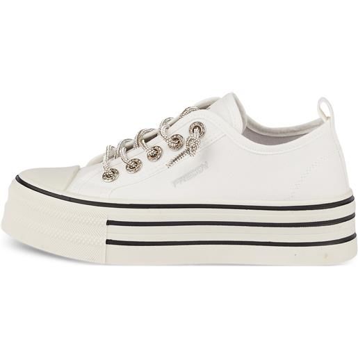 Freddy sneaker in canvas con lacci microdiamonds