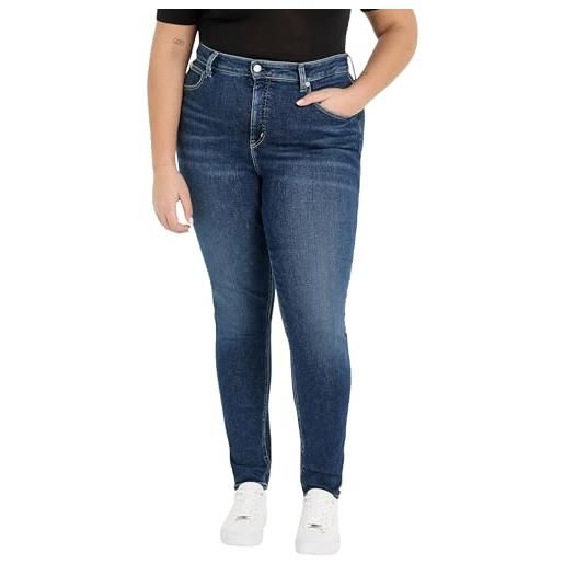 Calvin Klein jeans high rise skinny plus j20j222780 pantaloni, denim (denim dark), 42w donna