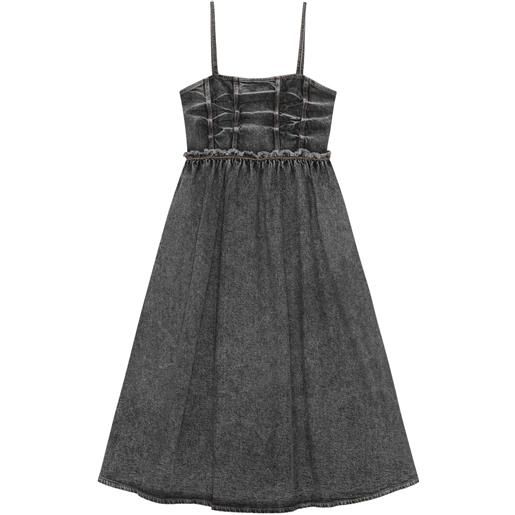 GANNI abito midi denim - nero