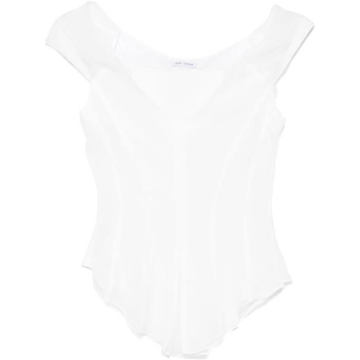 Judy Turner top in chiffon - bianco