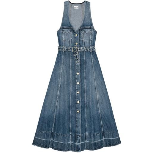 GANNI abito lungo denim - blu
