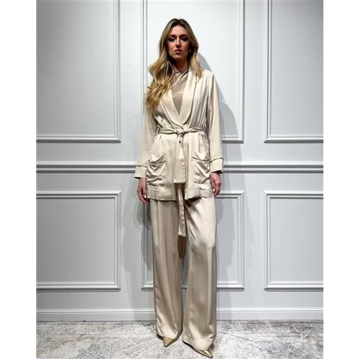 DIXIE tailleur in raso di viscosa con giacca kimono - DIXIE