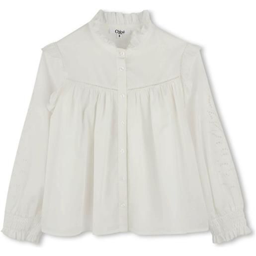 Chloé Kids blusa con ruches - bianco